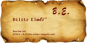 Bilitz Elmó névjegykártya